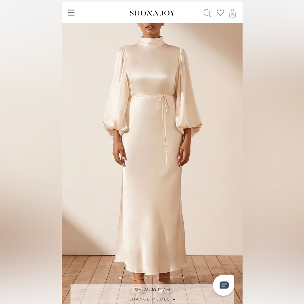 Shona Joy LA LUNE OPEN BACK WRAP MIDI DRESS - CREAM